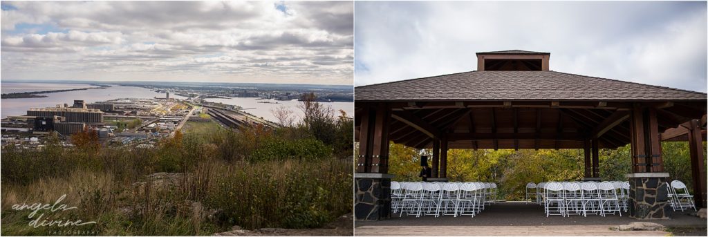 enger park duluth wedding ceremony set up