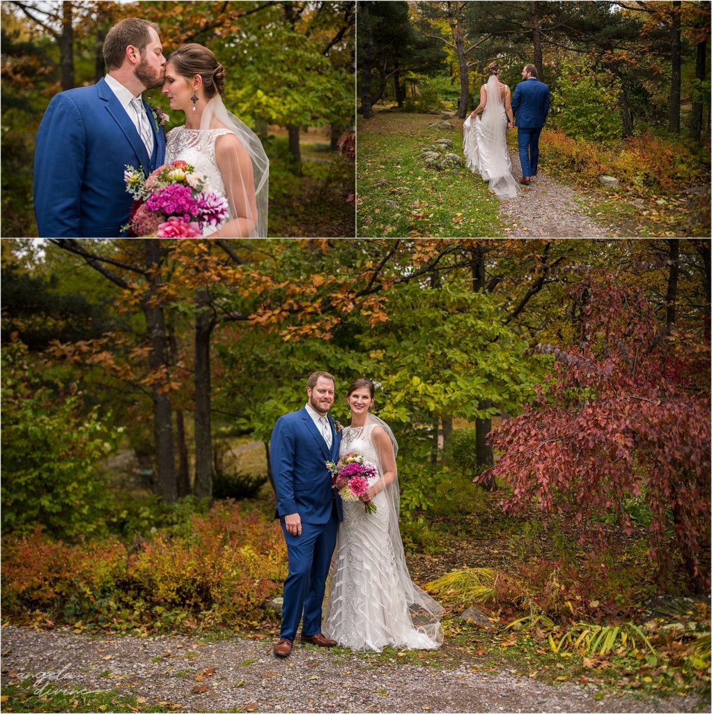 enger park duluth wedding bride and groom fall colors